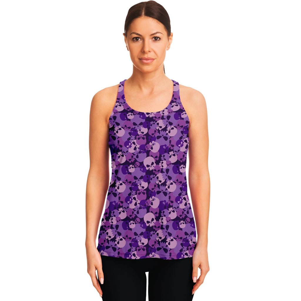 Purple Skulls Flowy Racerback Tank Top
