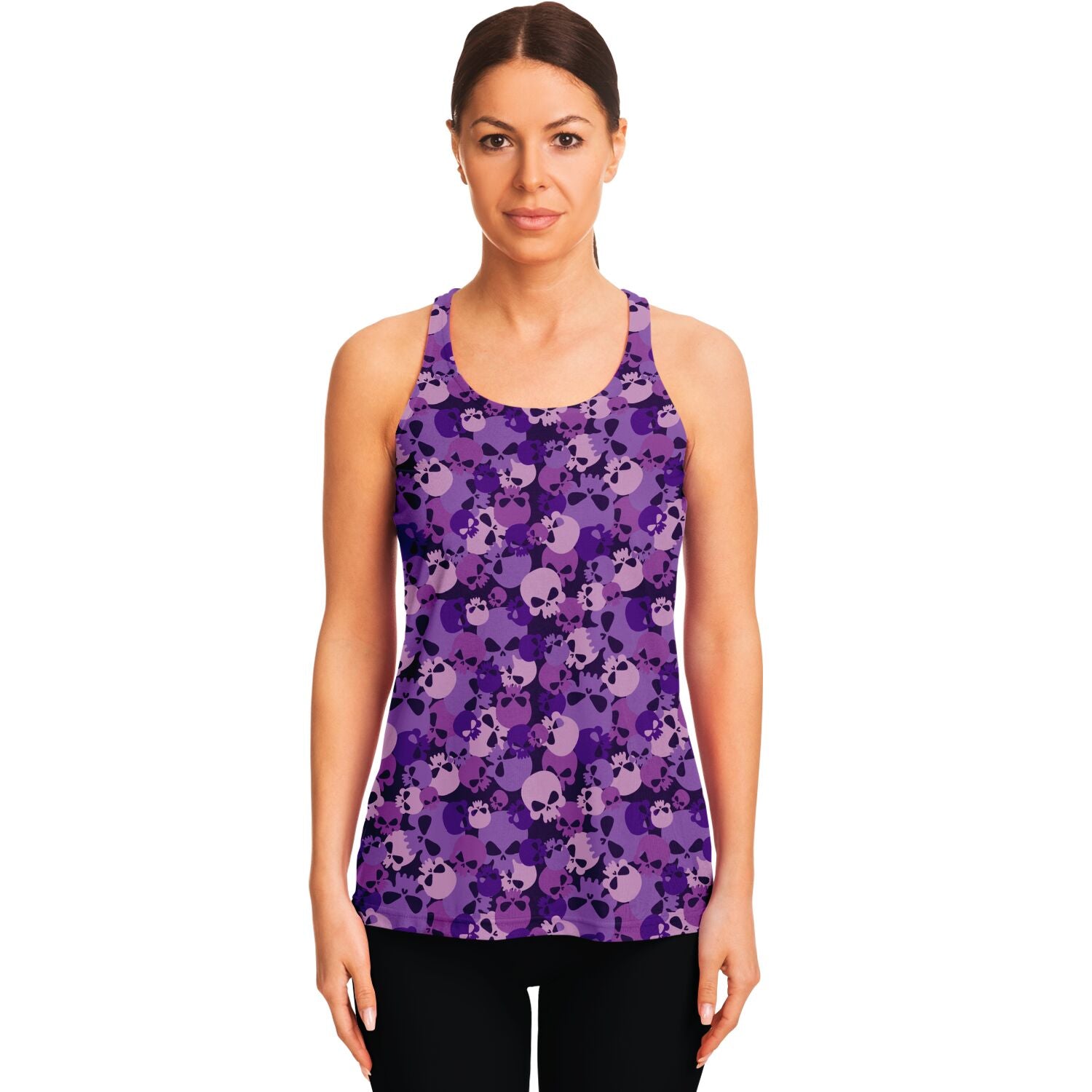 Purple Skulls Flowy Racerback Tank Top