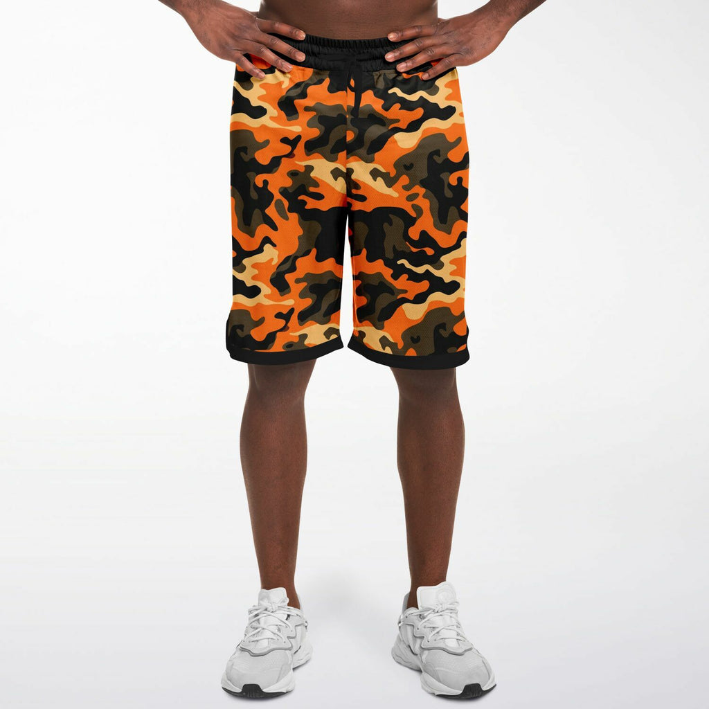 Orange Camo Basketball Shorts