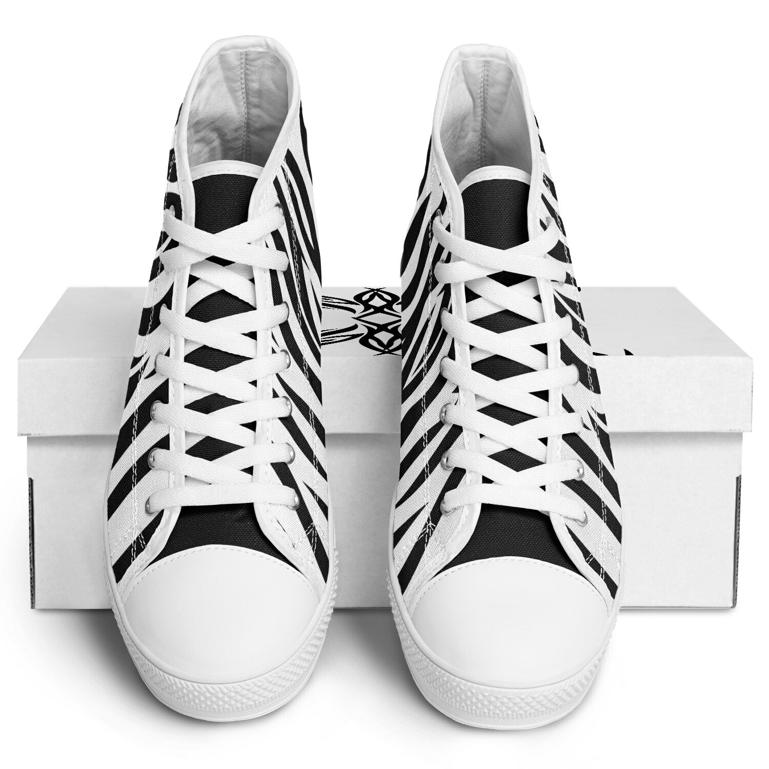 Zebra Print High Top Canvas Shoes