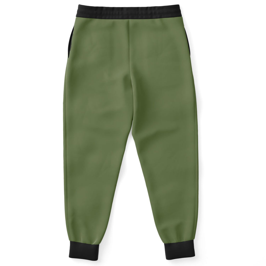 Green Athletic Jogger Pants with Black Accents