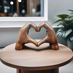 Creative Heart-shaped Resin Statue Home Decor