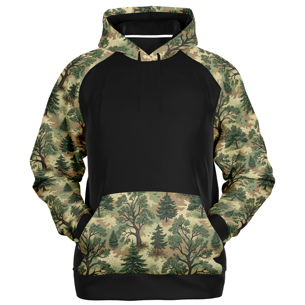 Forest Camo Black Raglan Hoodie