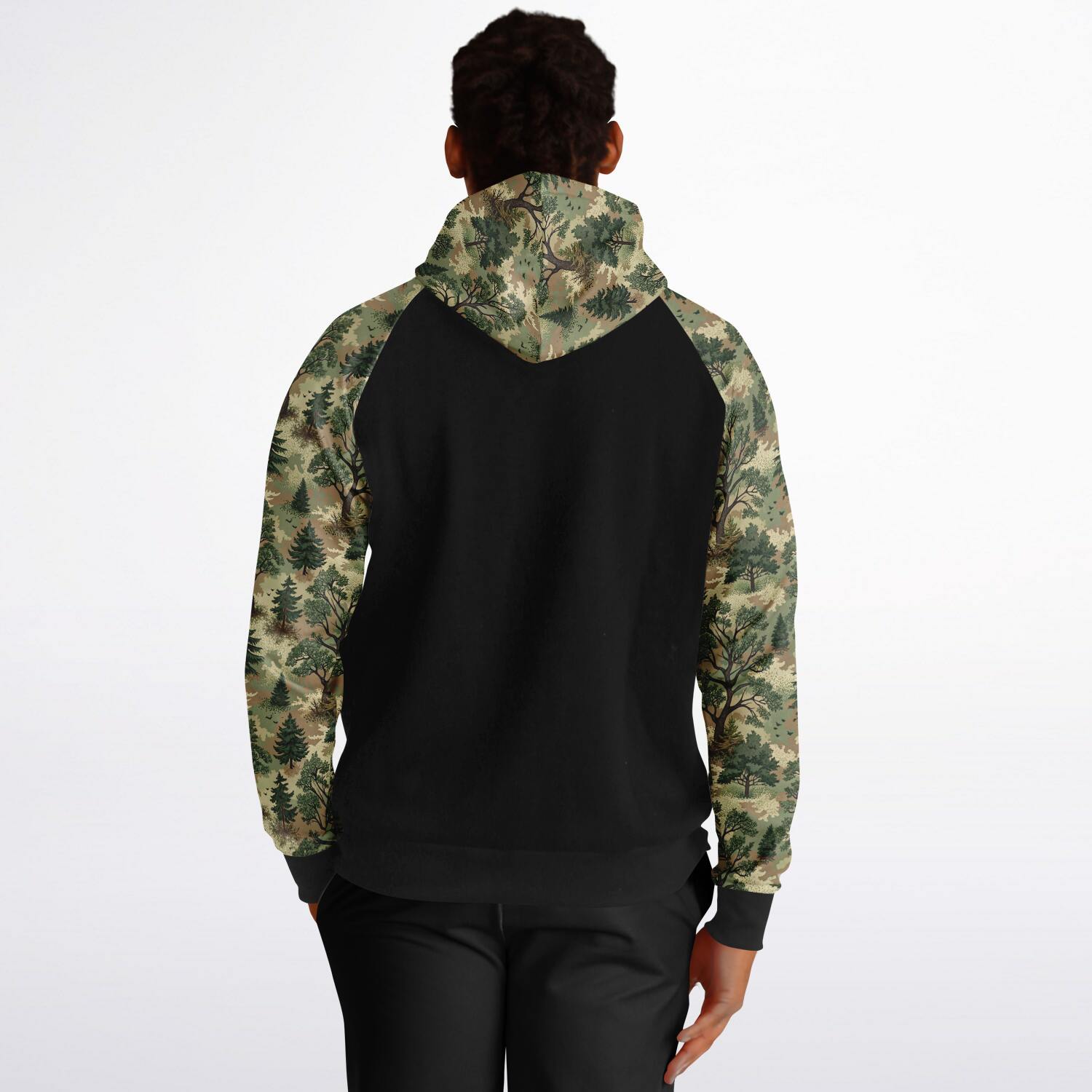 Forest Camo Black Raglan Hoodie