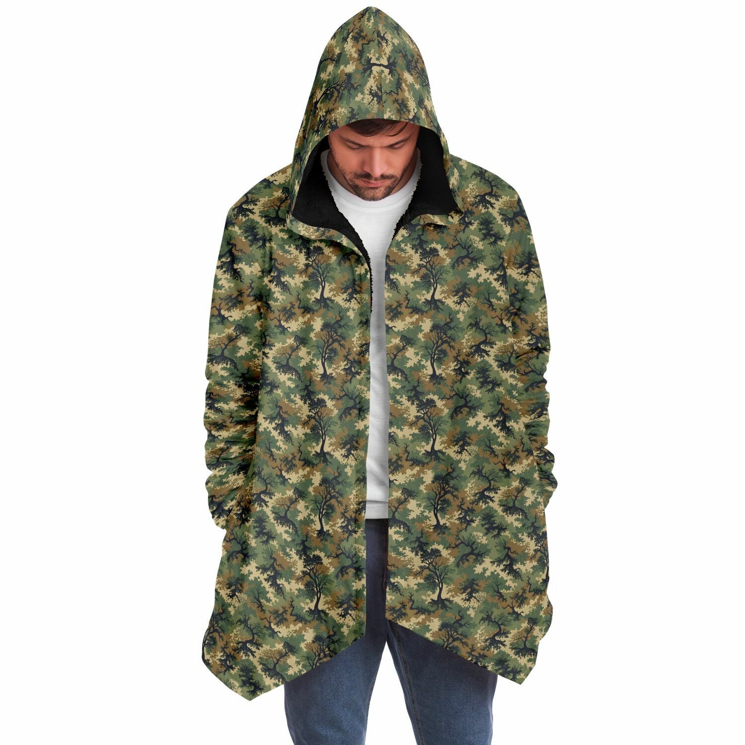 Green Tree Camo Microfleece Cloak