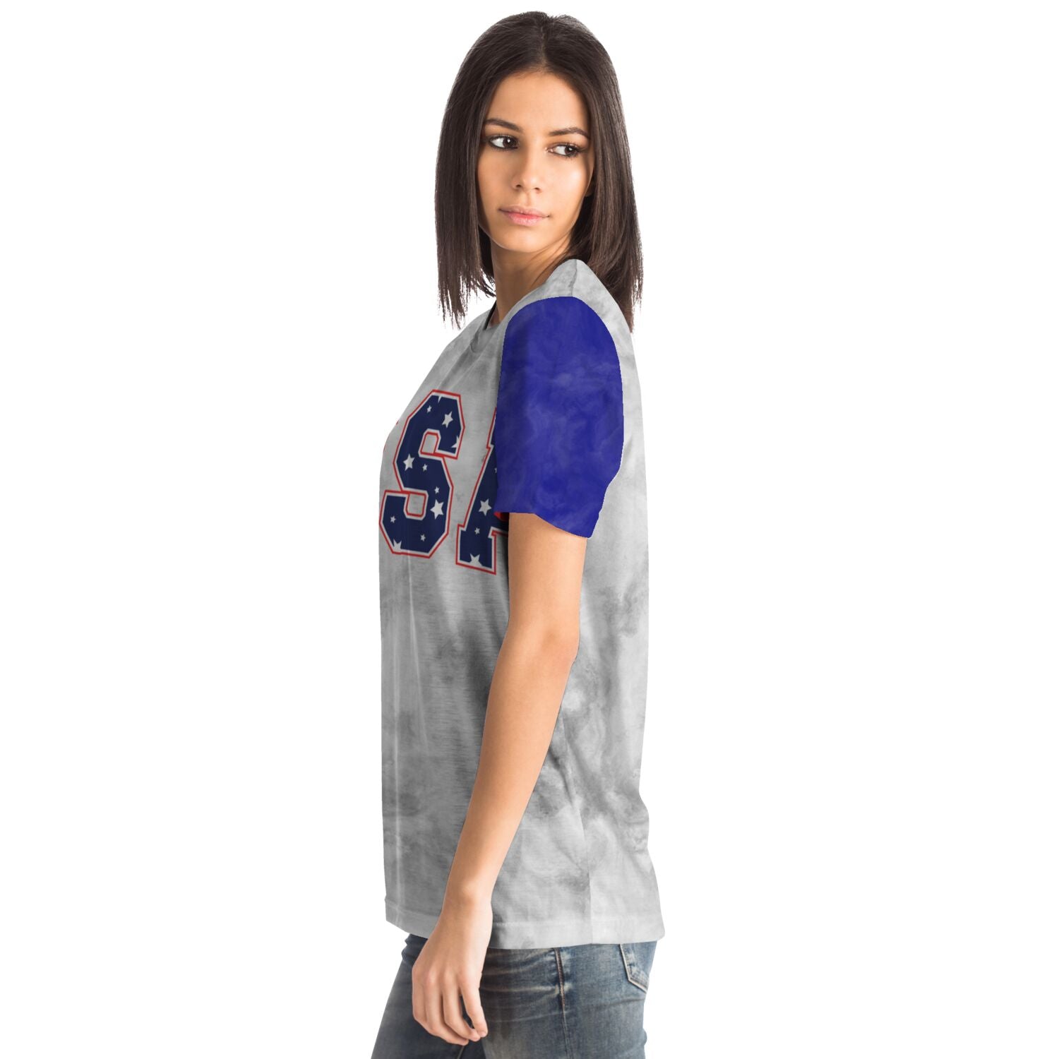 Red White and Blue USA Ladies T-shirt
