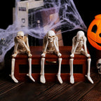 Halloween Skeleton Hear no evil, Speak no Evil, see no Evil Resin Decorations
