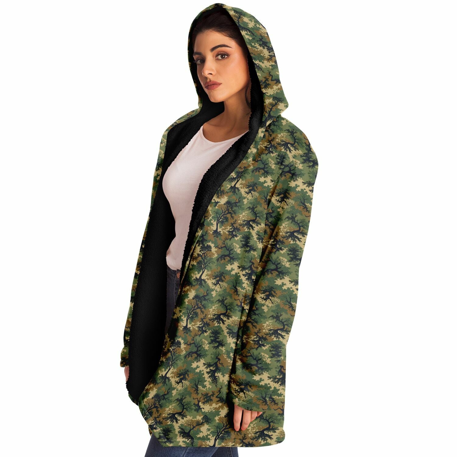 Green Tree Camo Microfleece Cloak