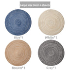 Round Material Table Placemat Set