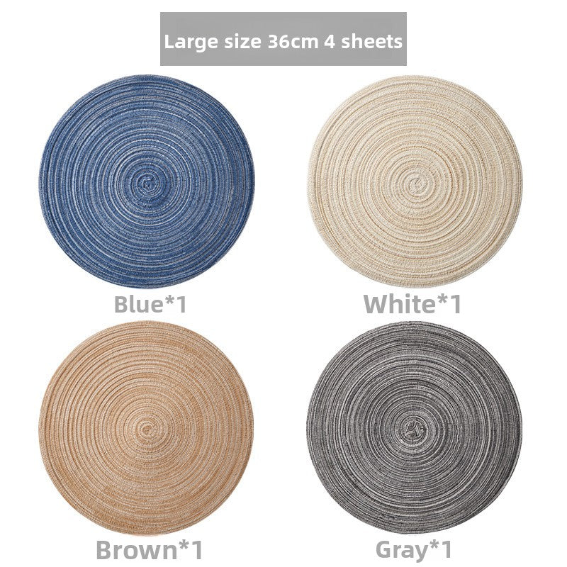 Round Material Table Placemat Set