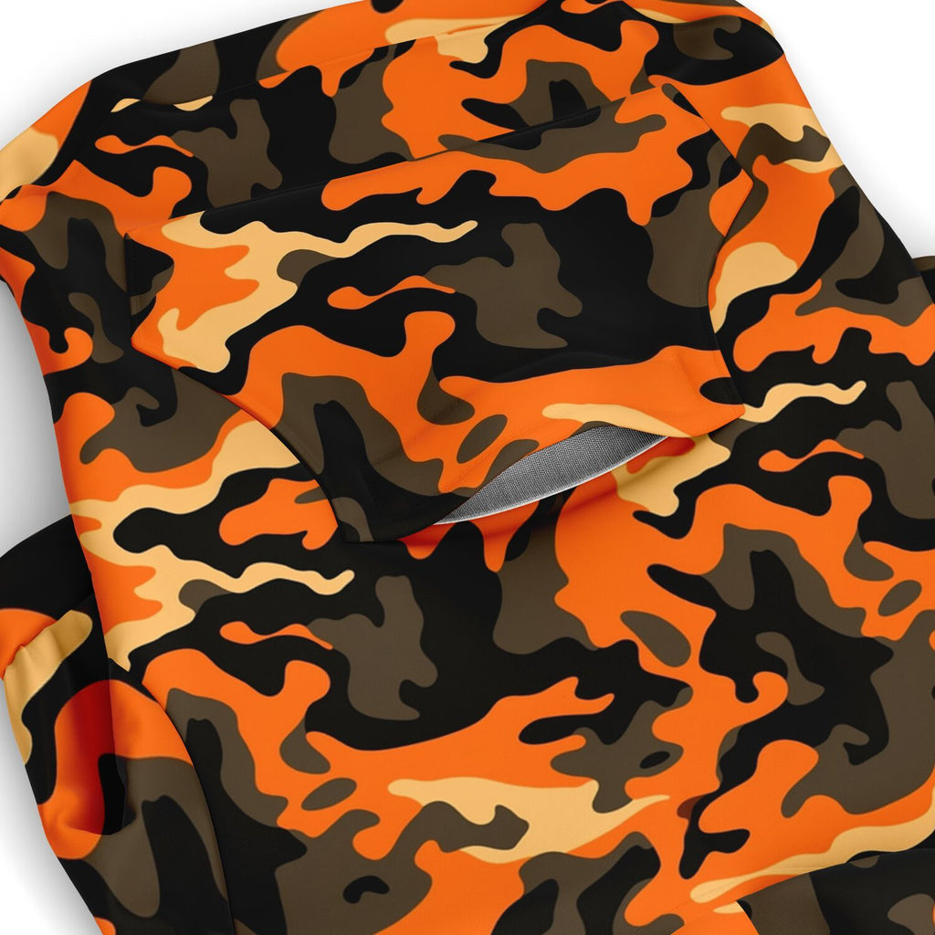 Orange and Black Camo Fashion Dog Zip-Up Hoodie