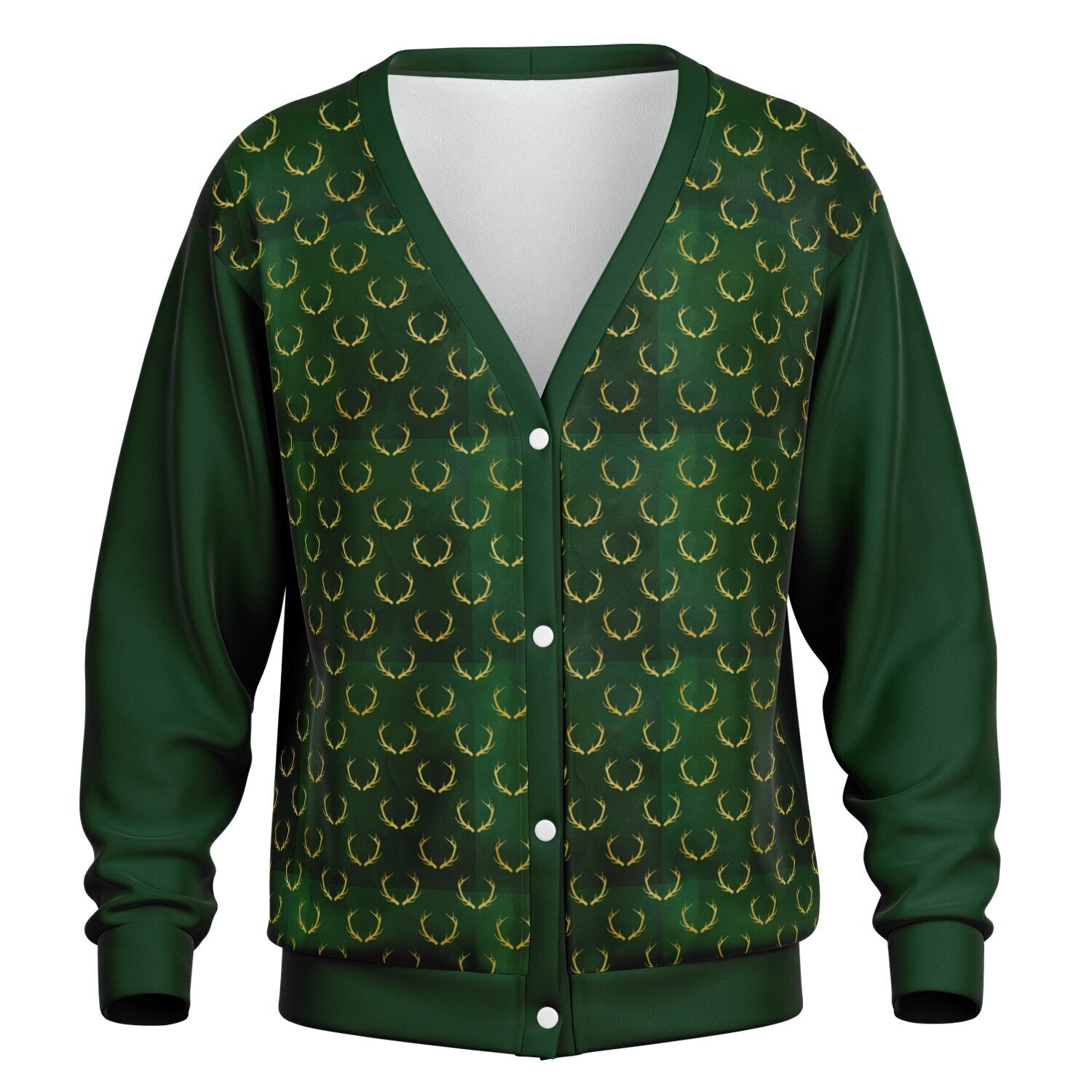 Golden Antler Green Cardigan