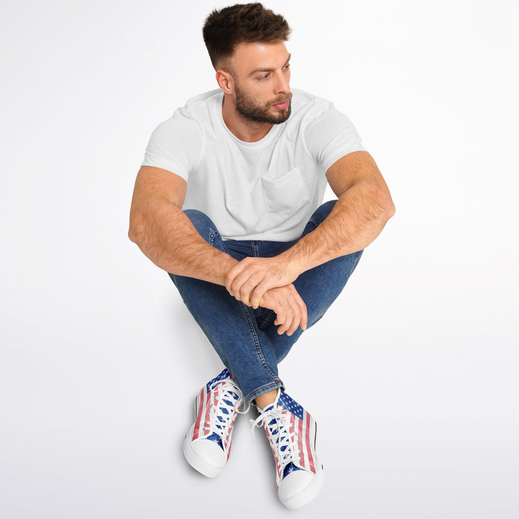 Watercolor Paint American Flag Urban Peak High Top Shoes