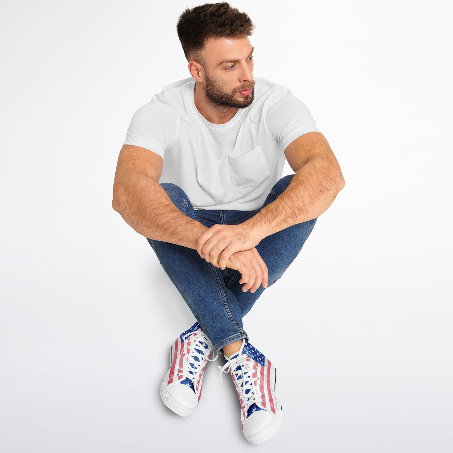 Watercolor Paint American Flag Urban Peak High Top Shoes