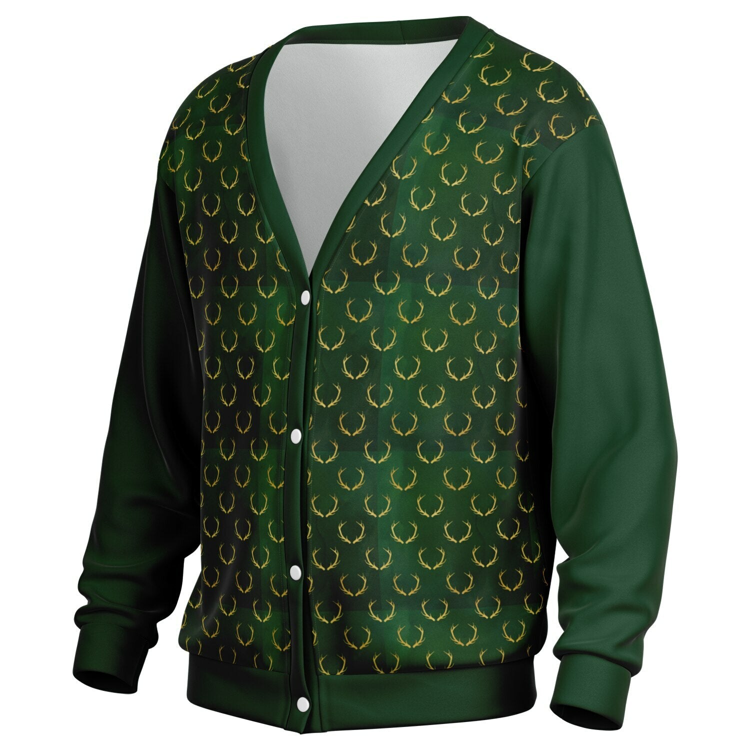 Golden Antler Green Cardigan