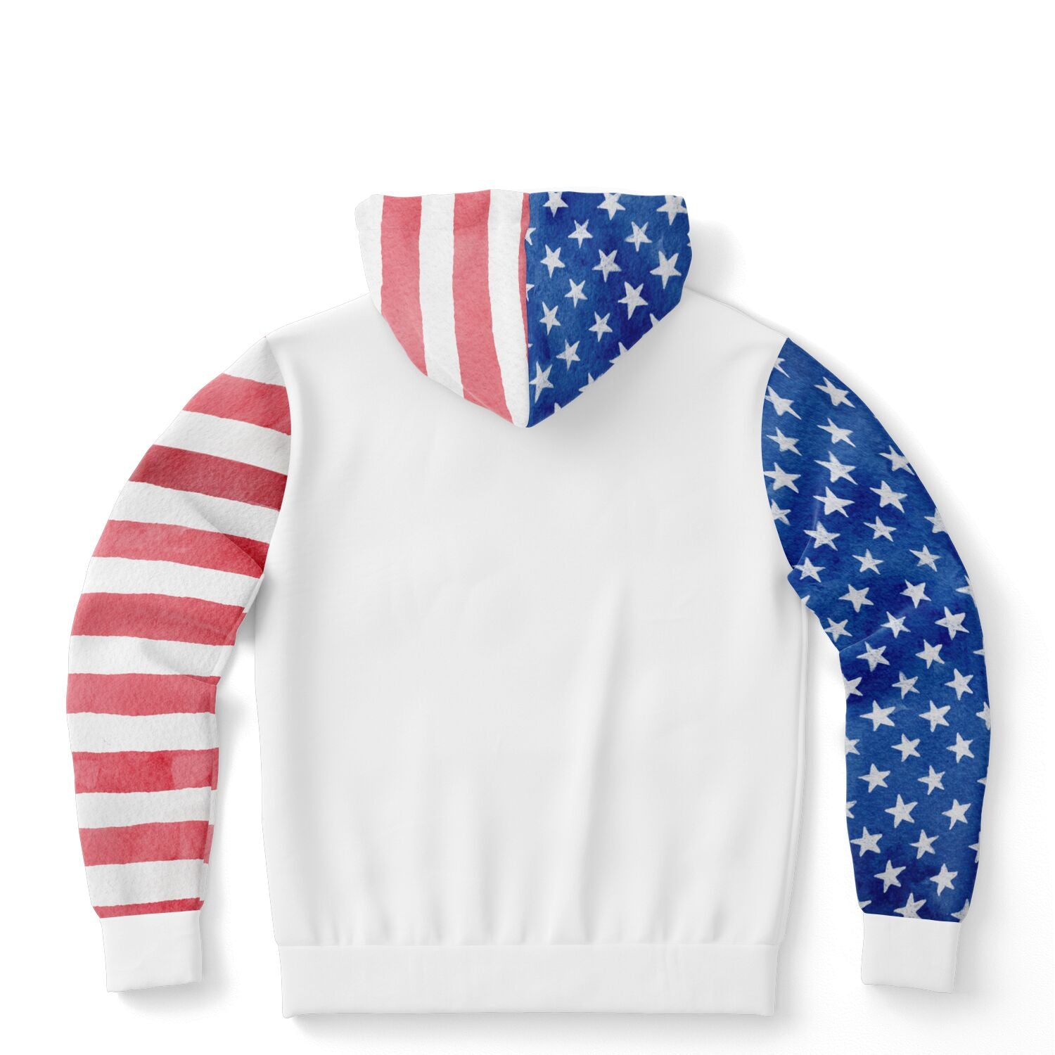 Stars And Stripes Watercolor Ladies Pullover Hoodie
