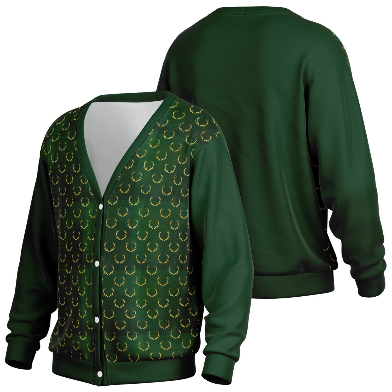 Golden Antler Green Cardigan