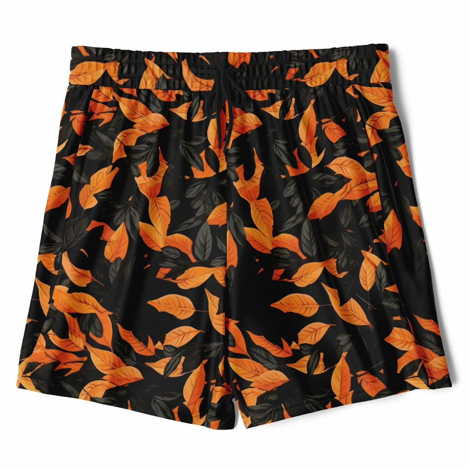 Orange leaves Camouflage Men's 2-in-1 Shorts