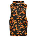 Orange Leaves Forest Camo Athletic Drop Armhole Sleeveless Hoodie