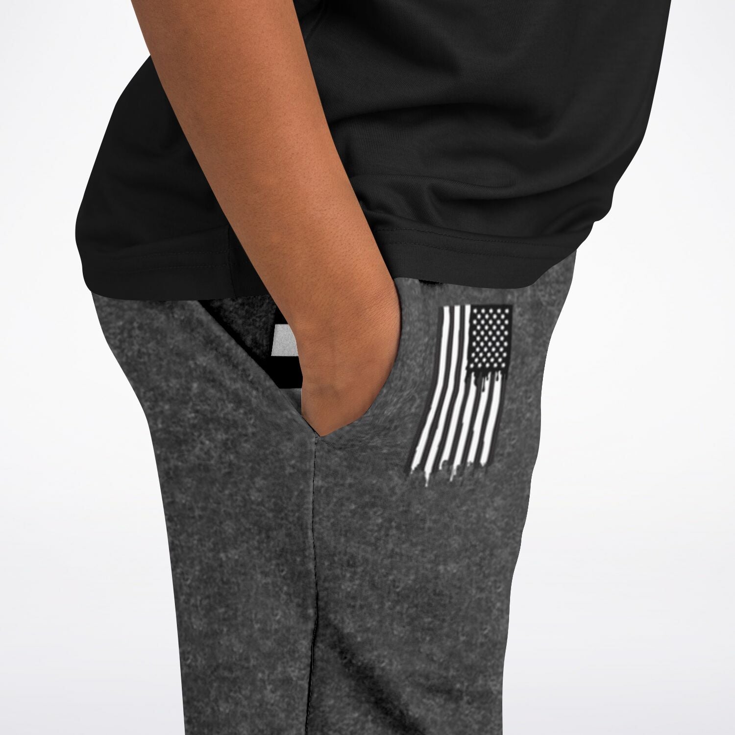 America Drip Black Acid Wash Kids/Youth Jogger