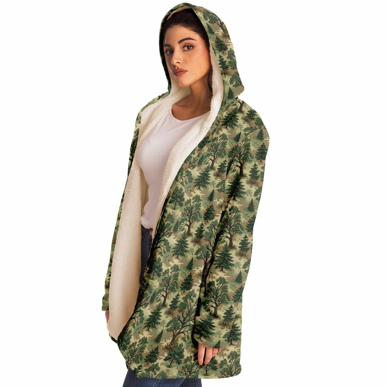 Forest Camouflage Microfleece Cloak