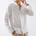 Men's Linen Long Sleeve Shirt Casual Top