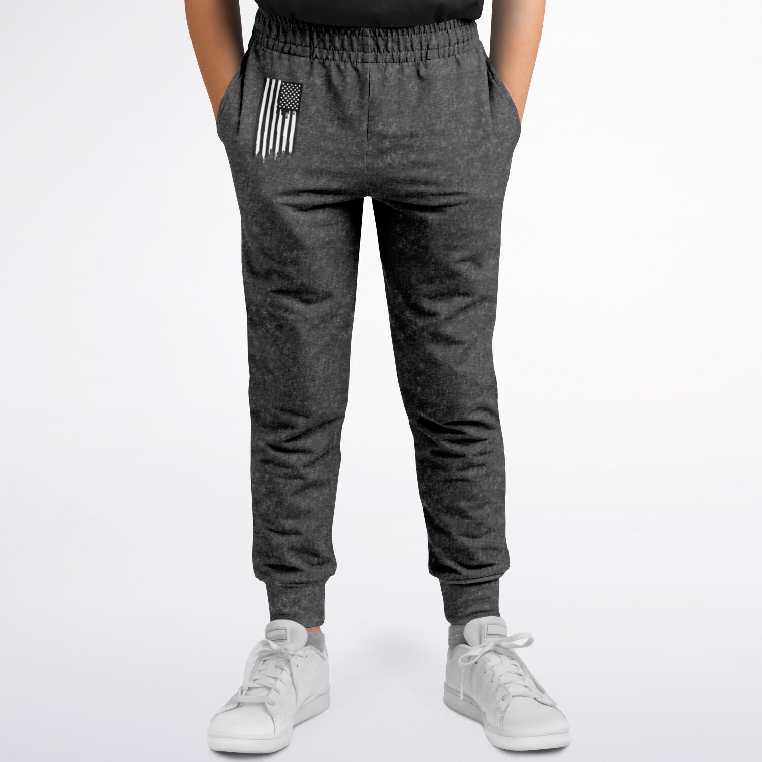 America Drip Black Acid Wash Kids/Youth Jogger