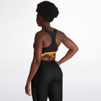 Orange Camo Mesh Padded Sports Bra