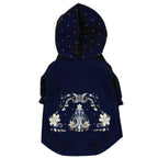 Blue Winter Xmas Tree Dog Zip-Up Hoodie
