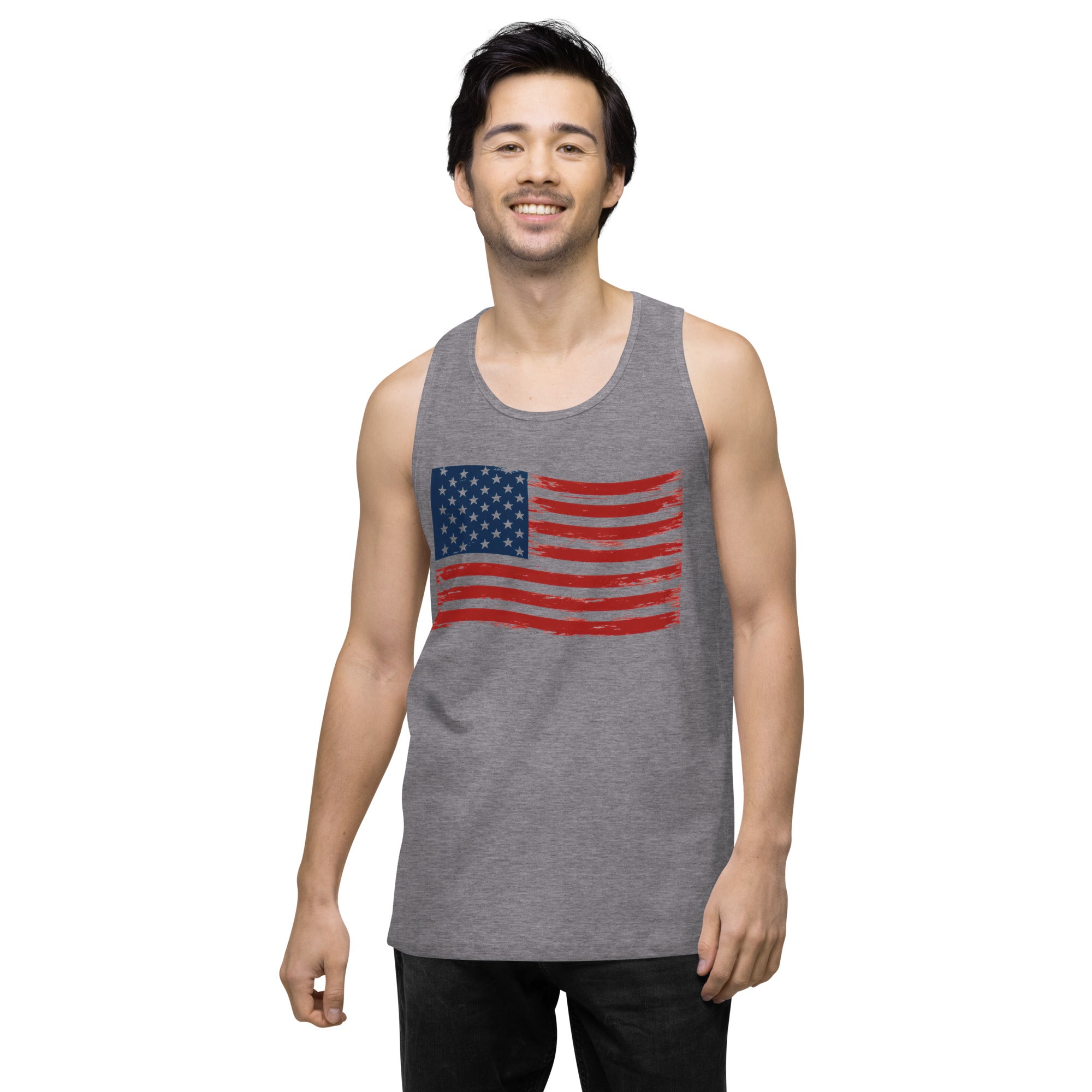Wavy Flag Men’s premium tank top