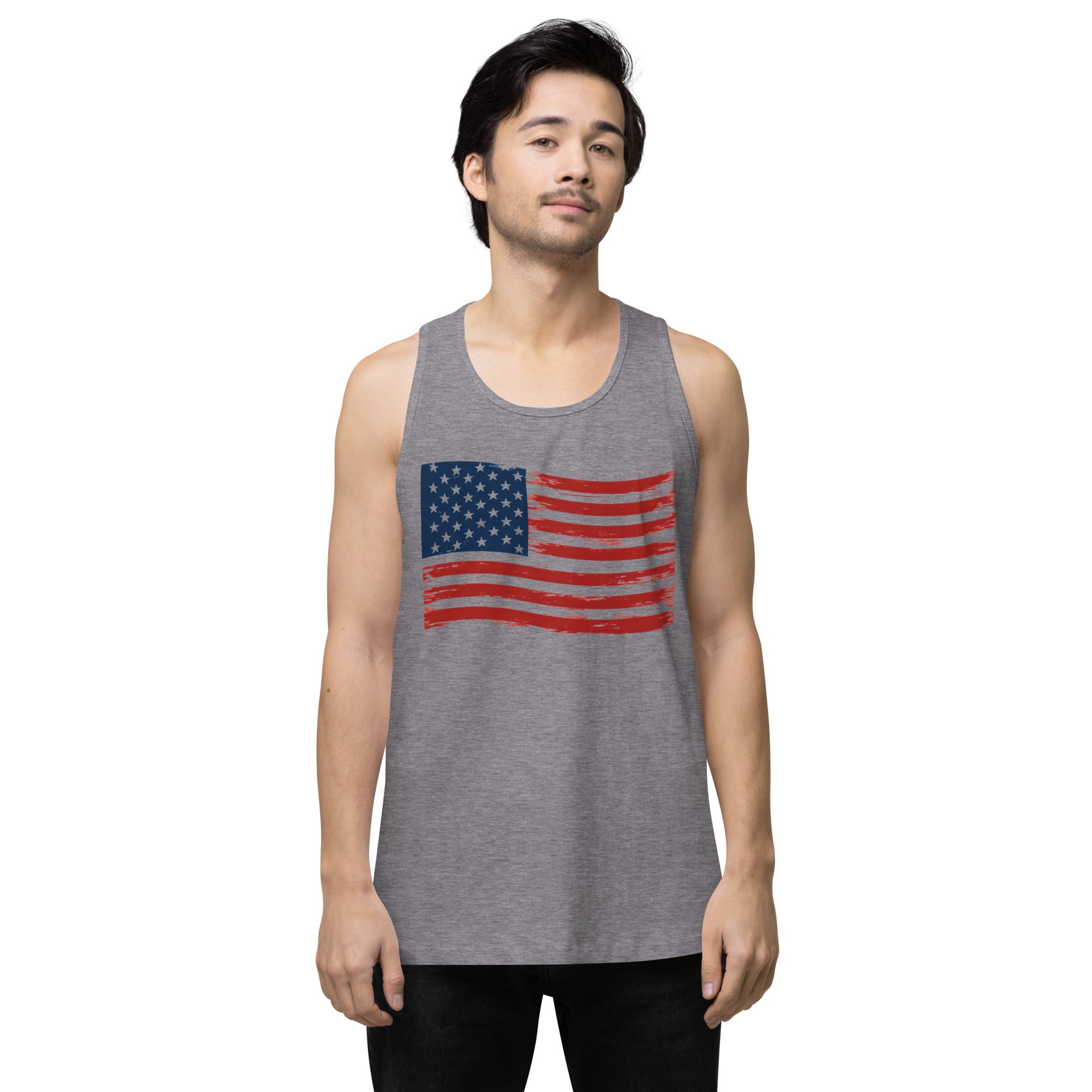 Wavy Flag Men’s premium tank top