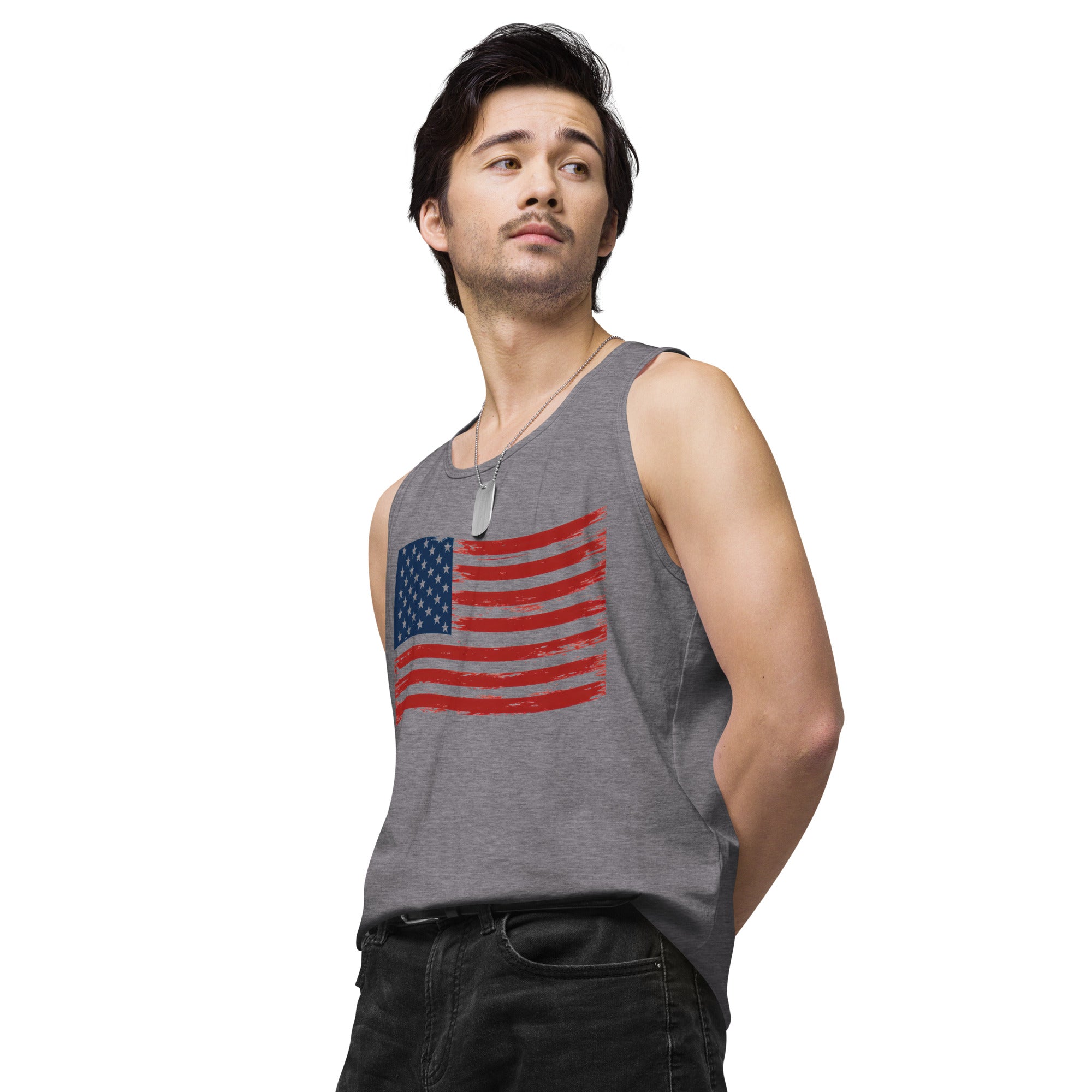 Wavy Flag Men’s premium tank top