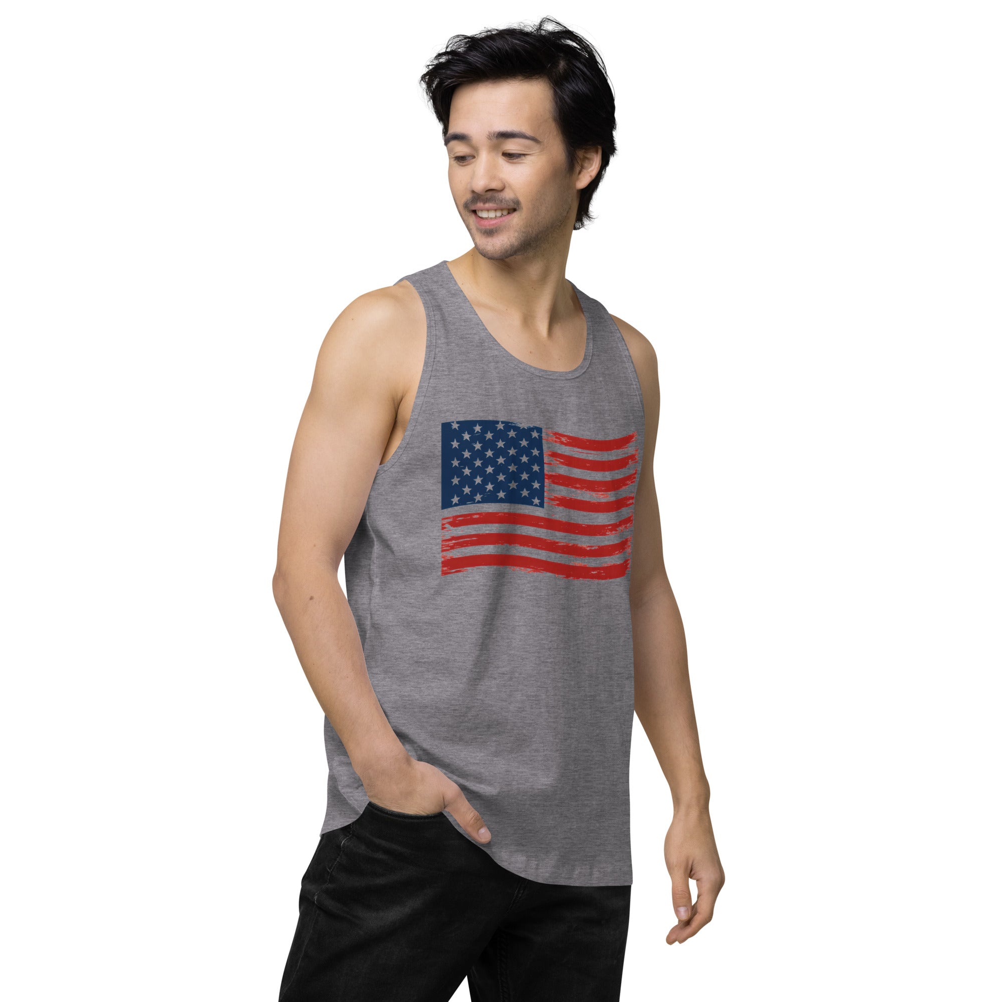 Wavy Flag Men’s premium tank top