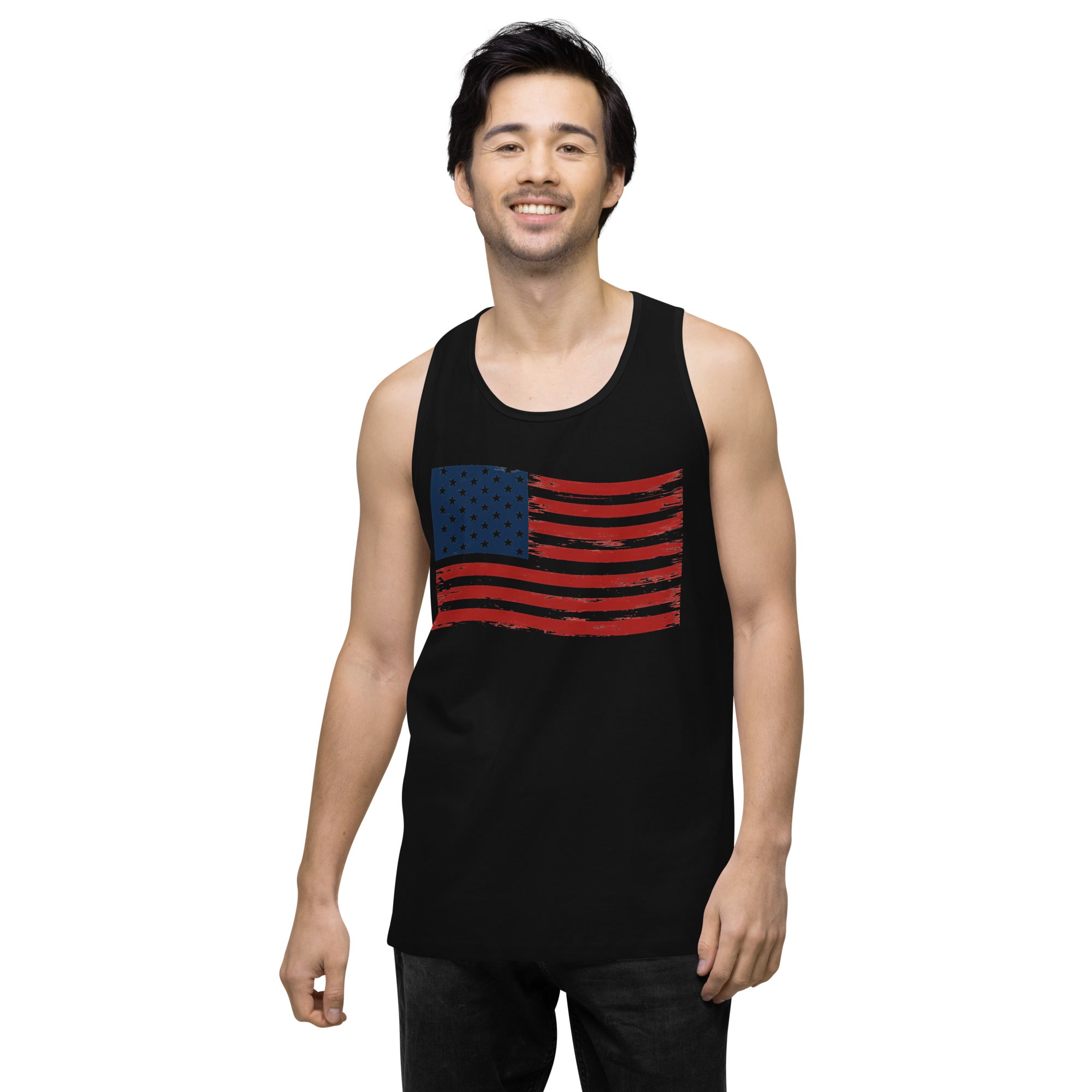 Wavy Flag Men’s premium tank top
