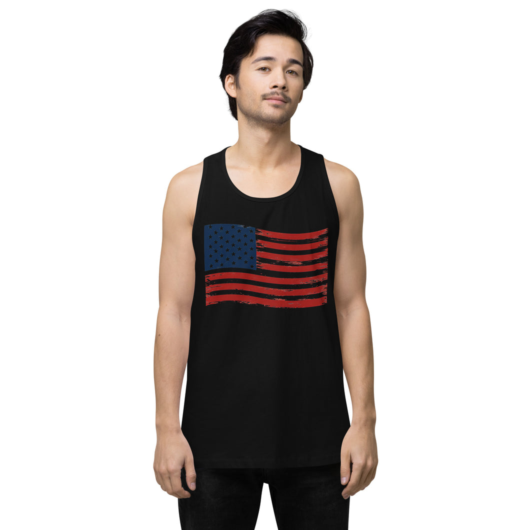 Wavy Flag Men’s premium tank top