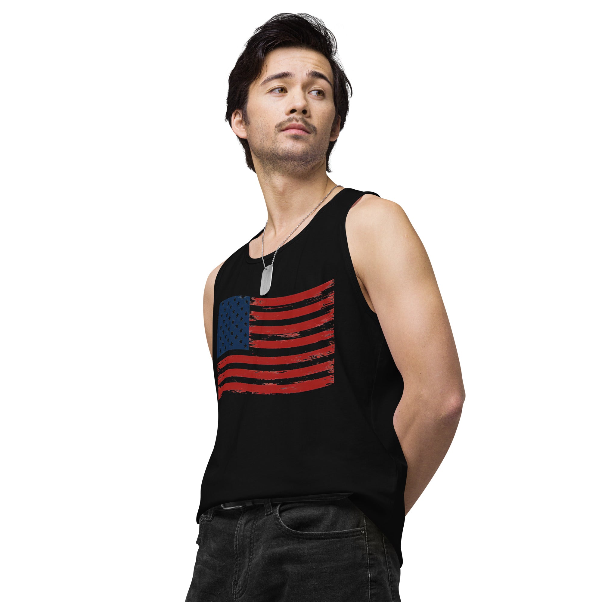 Wavy Flag Men’s premium tank top