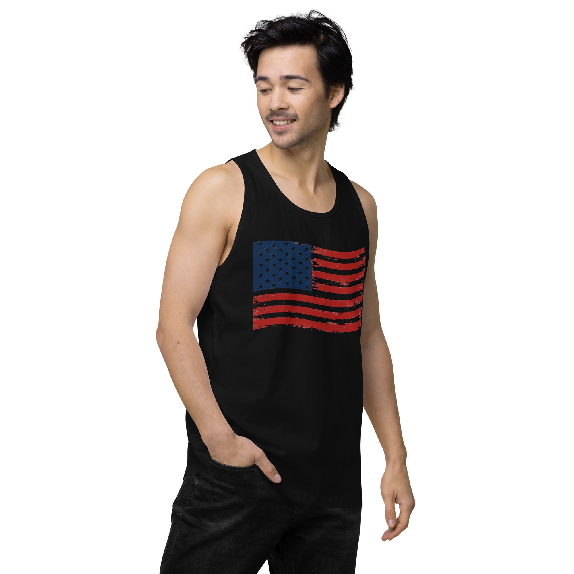 Wavy Flag Men’s premium tank top
