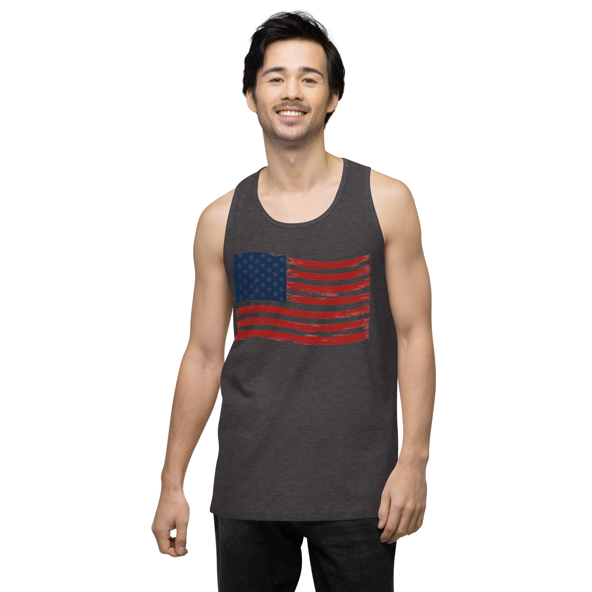 Wavy Flag Men’s premium tank top