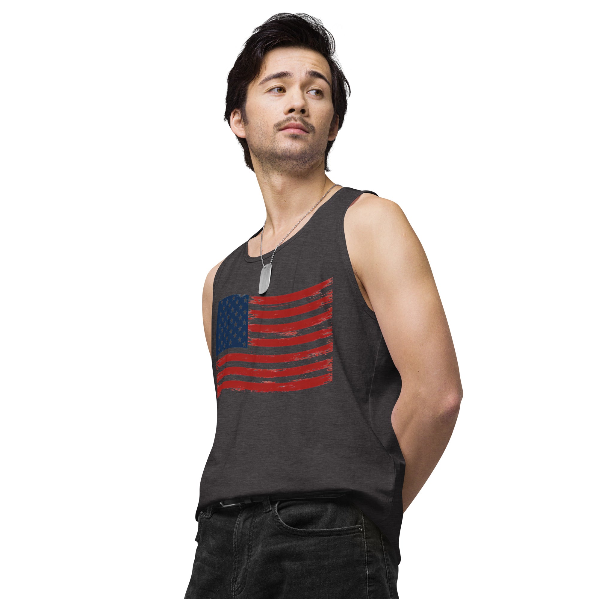 Wavy Flag Men’s premium tank top