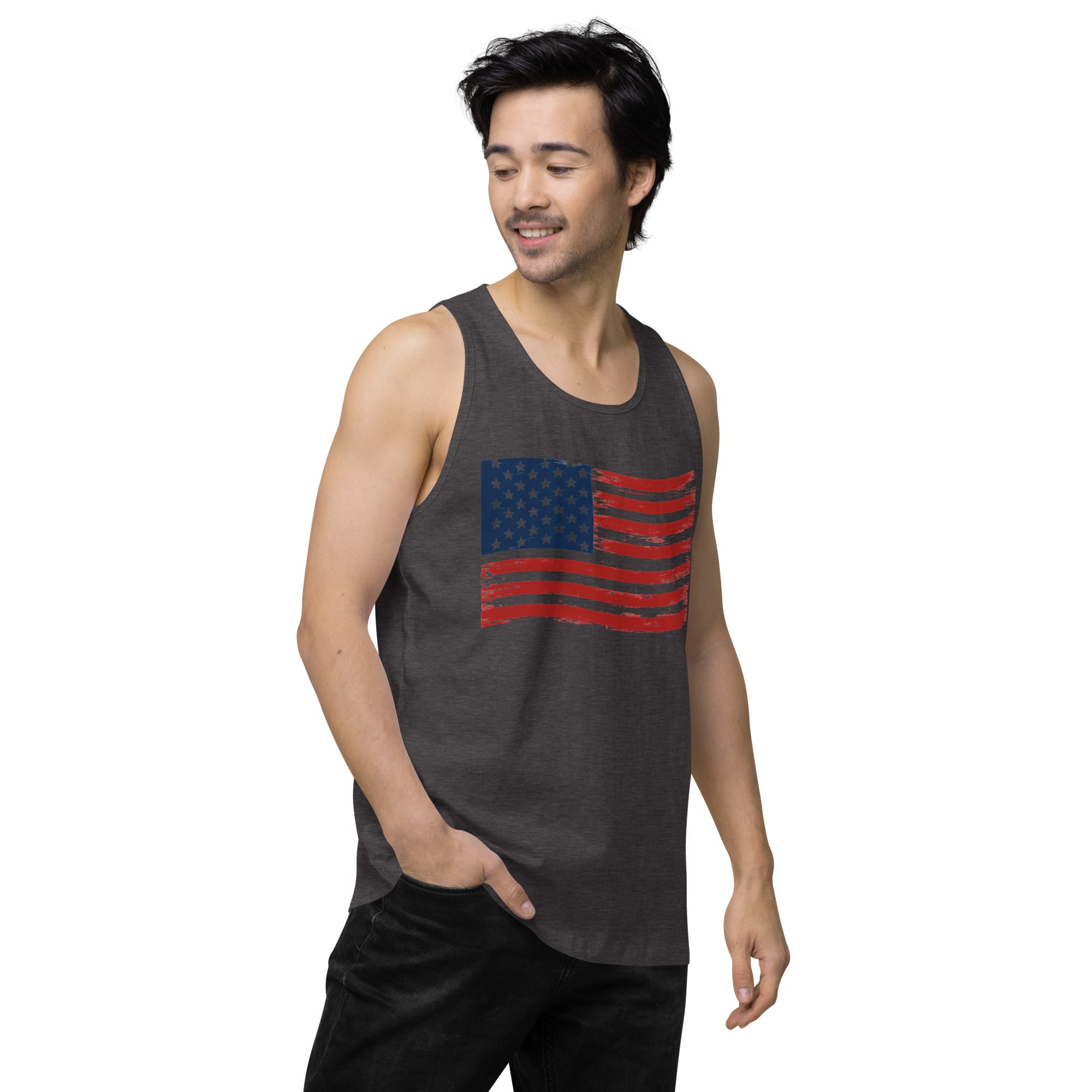 Wavy Flag Men’s premium tank top