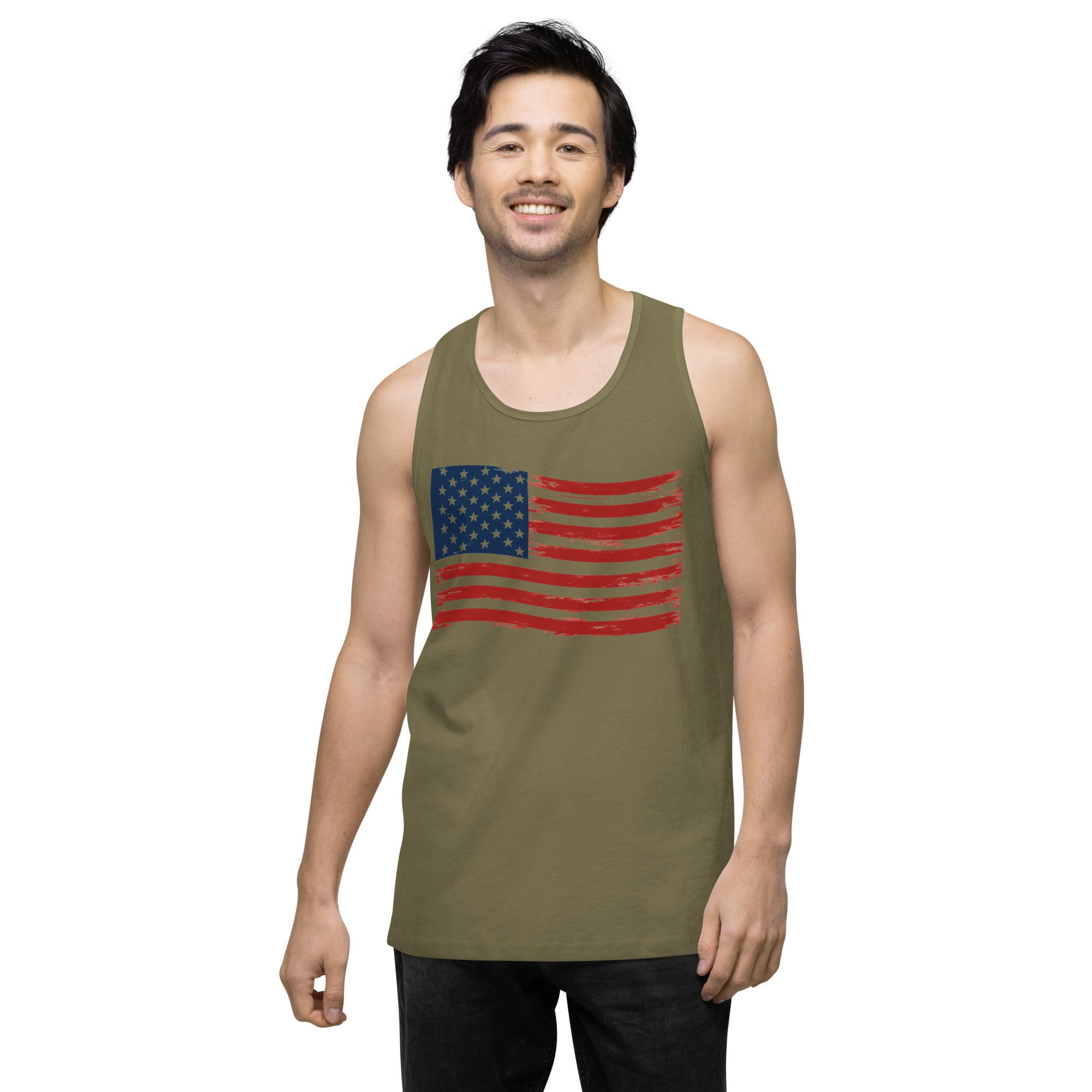 Wavy Flag Men’s premium tank top