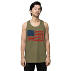 Wavy Flag Men’s premium tank top