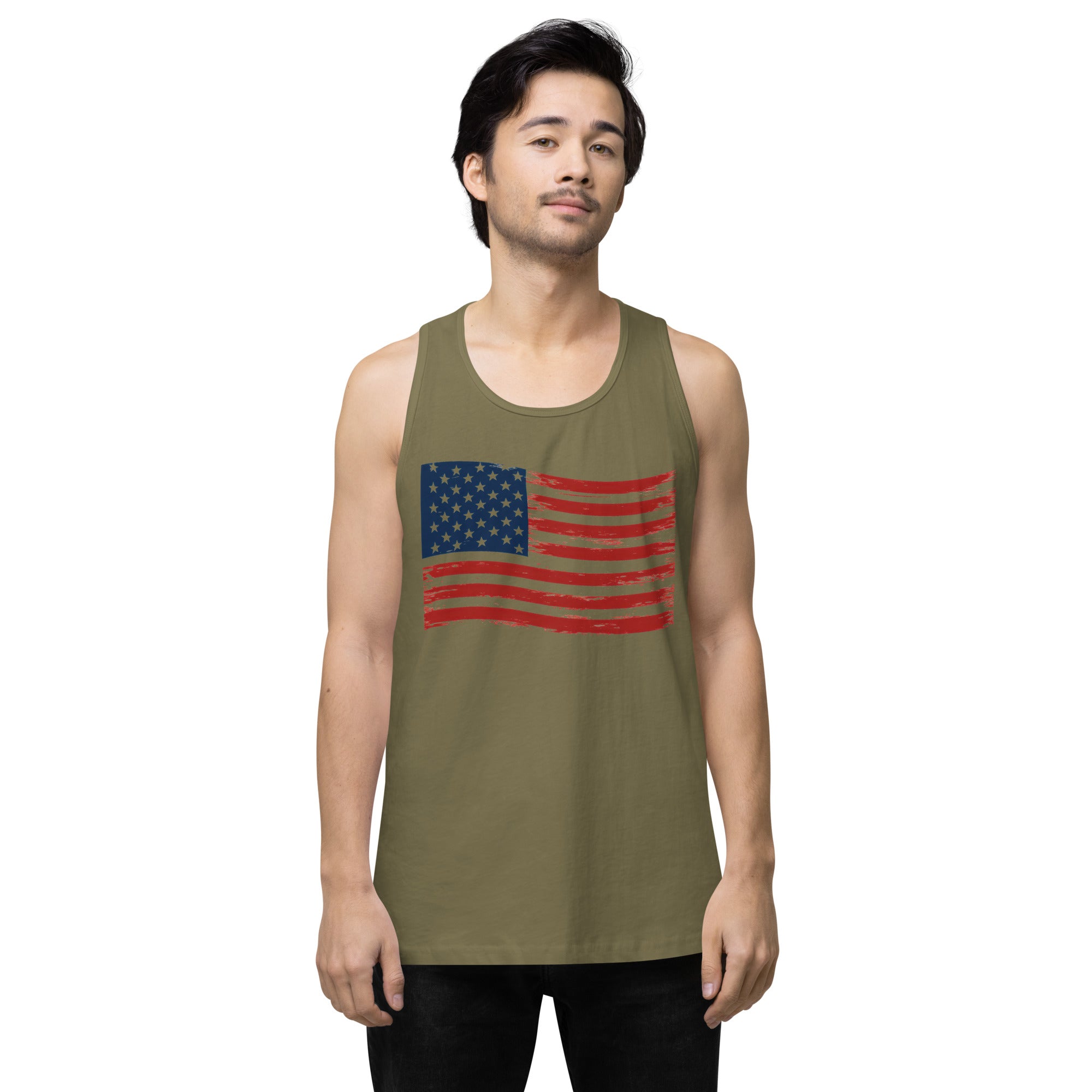 Wavy Flag Men’s premium tank top