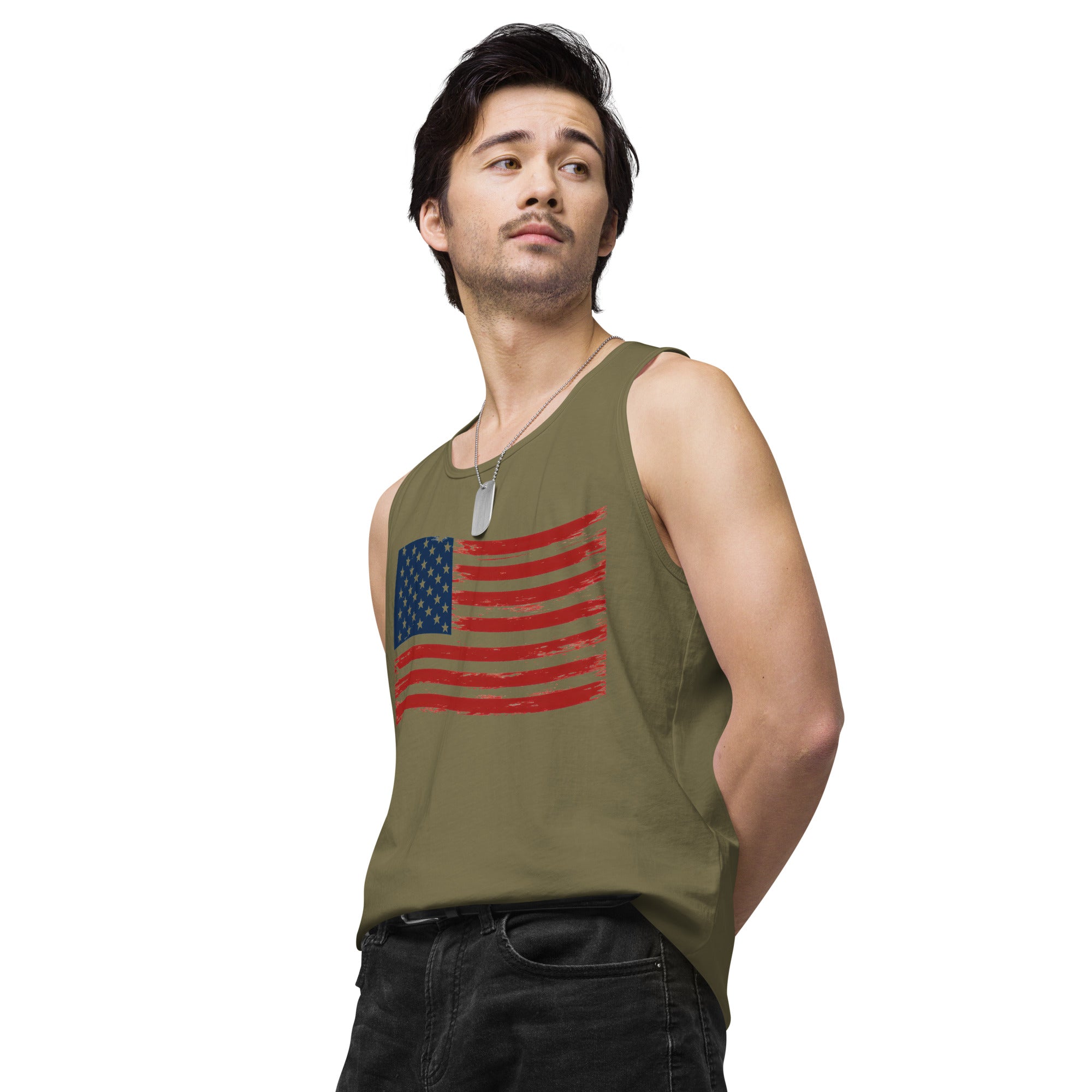 Wavy Flag Men’s premium tank top