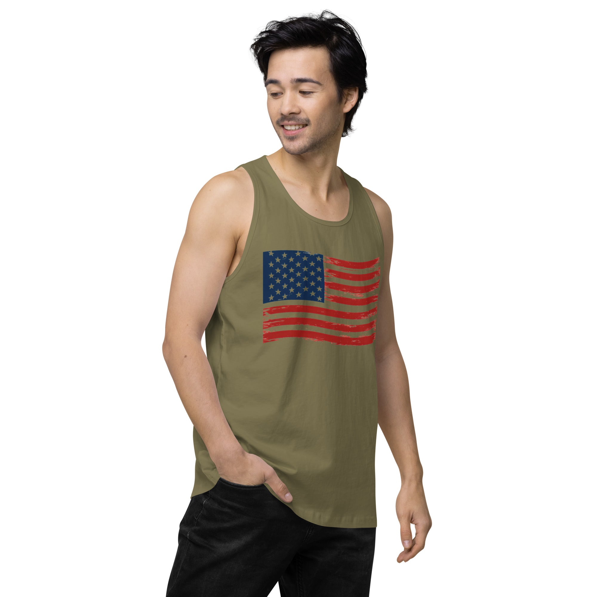 Wavy Flag Men’s premium tank top