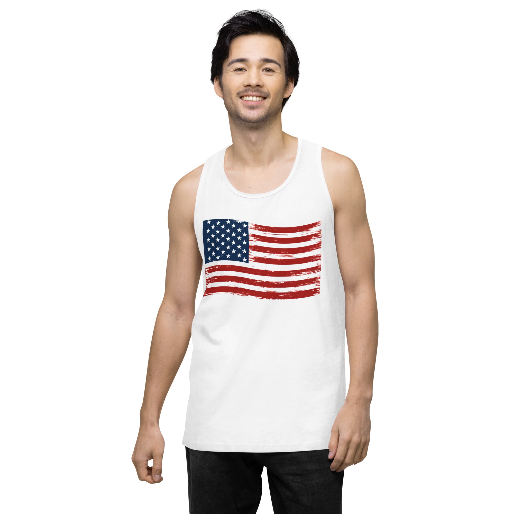 Wavy Flag Men’s premium tank top