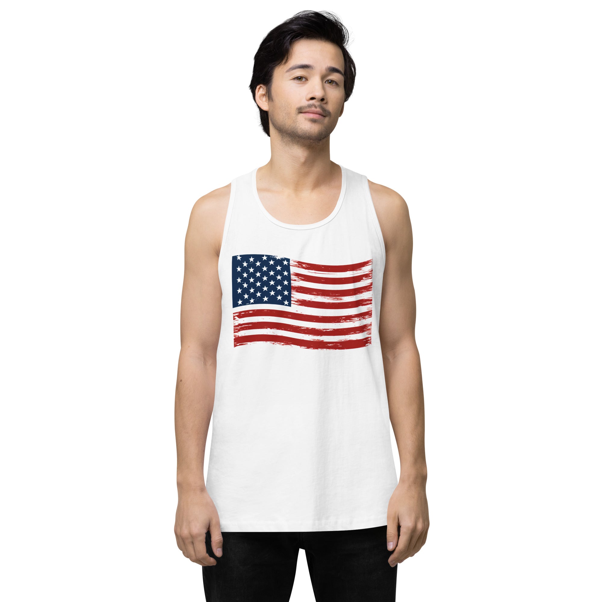 Wavy Flag Men’s premium tank top