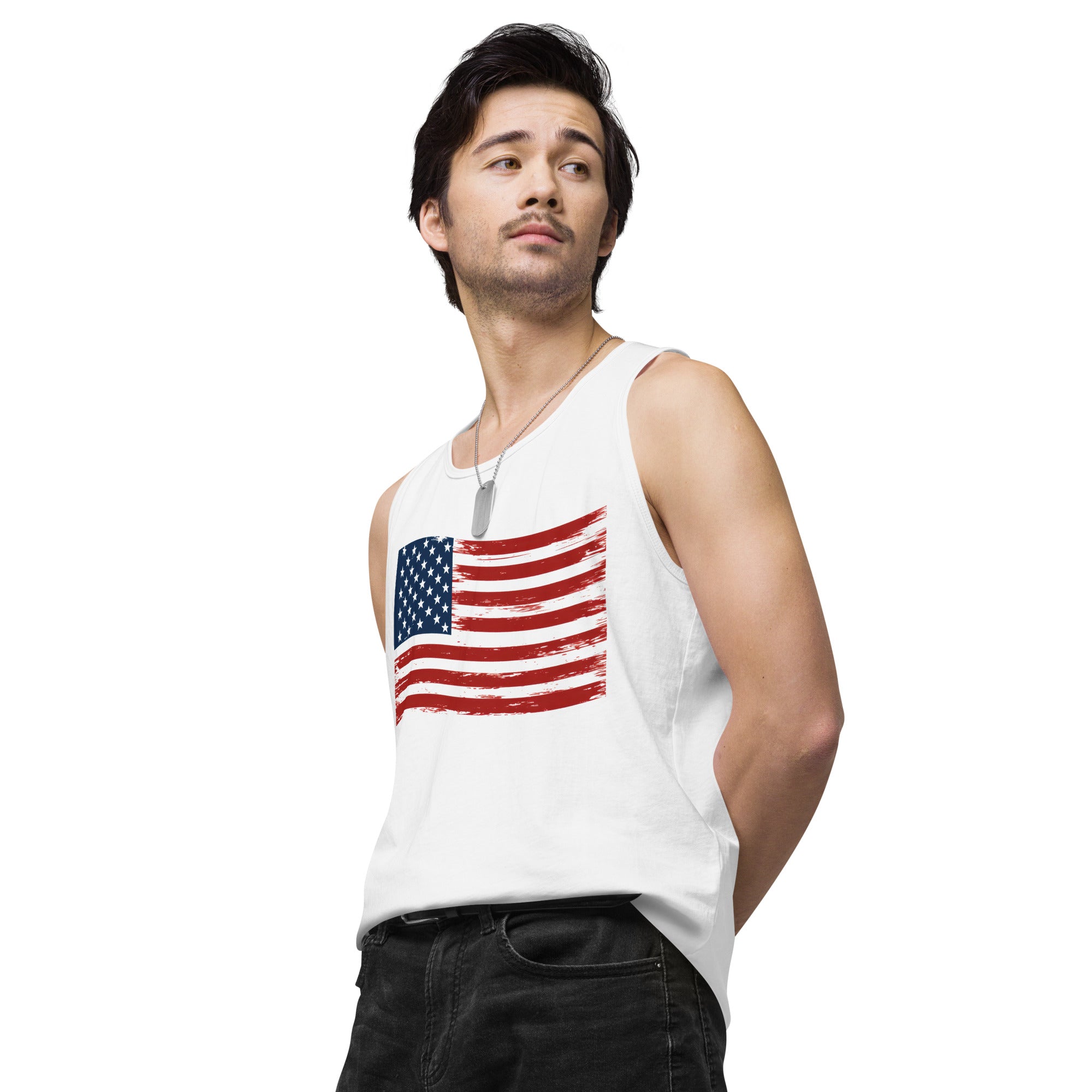 Wavy Flag Men’s premium tank top