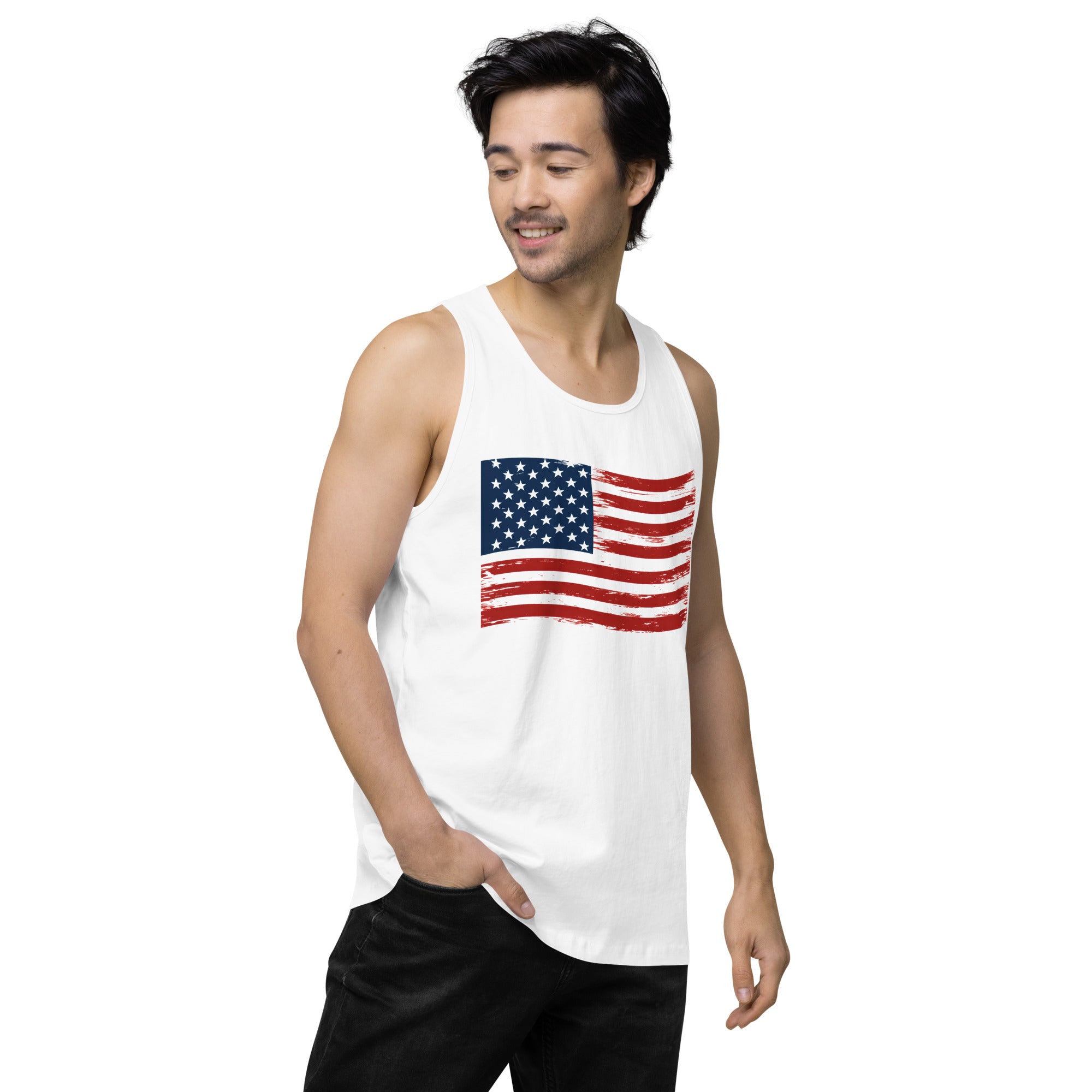 Wavy Flag Men’s premium tank top