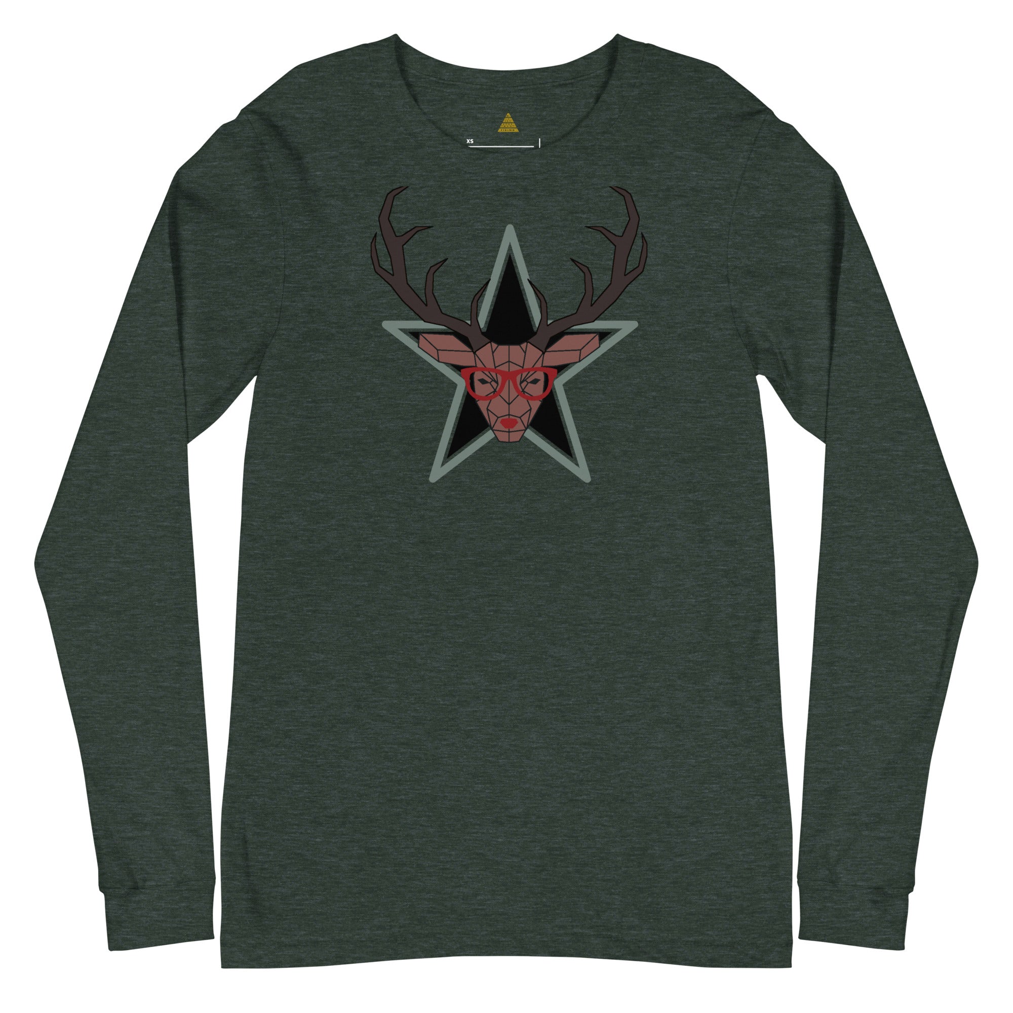 Sophisticated Pink Deer Ladies Long Sleeve Tee